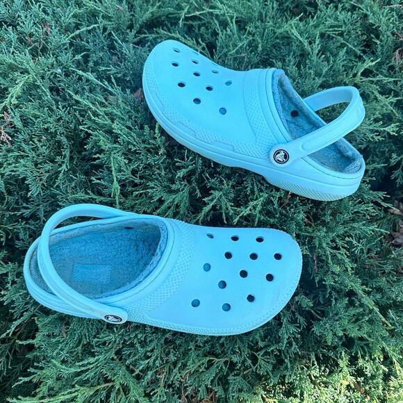 Crocs Classic Lined‎ Adult Clogs Unisex M7 W9 Green Sandals - Picture 1 of 13